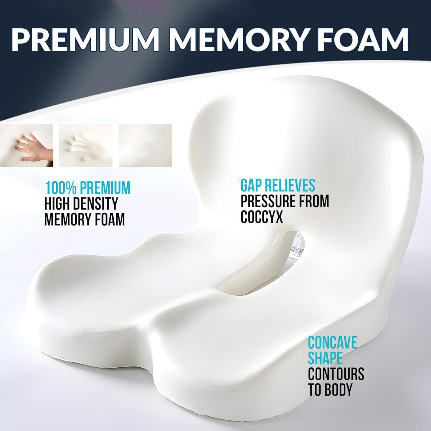 PosturePro™ Memory Foam Seat Cushion