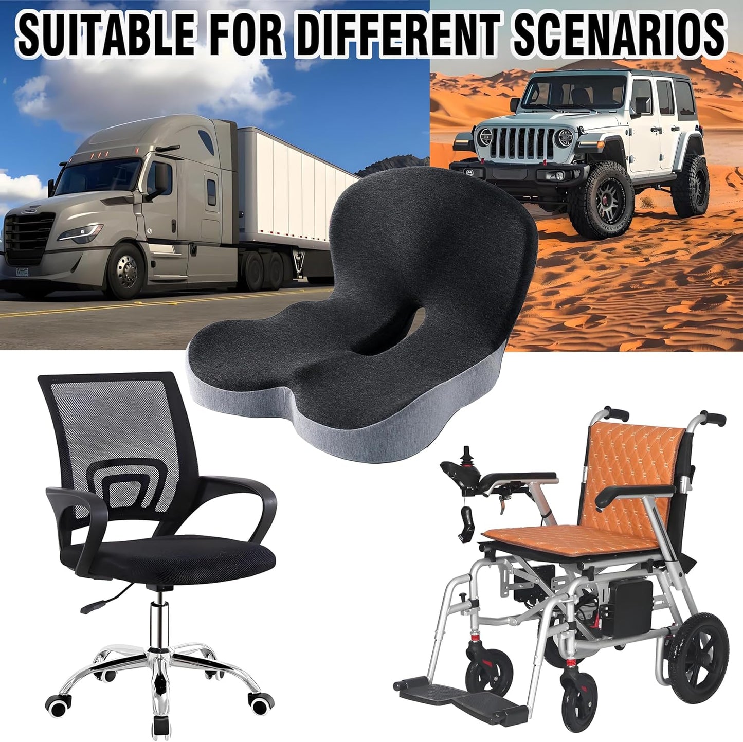 PosturePro™ Memory Foam Seat Cushion
